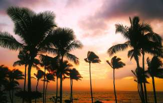 Genießen Sie unvergessliche Sonnenuntergänge auf Hawaii.