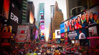 Der Times Square in New York ist der meistbesuchte Platz in Manhattan.