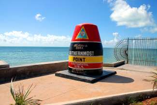Der berühmte Southernmost Point in Key West.