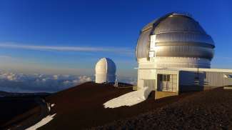 Dieses Observatorium steht auf dem Gipfel des Vulkans Mauna Kea.