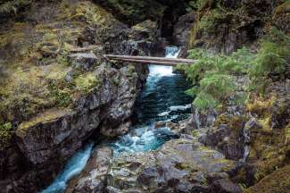 Die Little Qualicum Falls finden Sie im Little Qualicum Falls Provincial Park auf Vancouver Island.