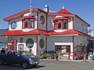 Malerisches Hafengebäude in Prince Rupert, British Columbia, Canada.