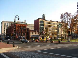 Das historische Viertel Court Square in Springfield, Massachusetts.
