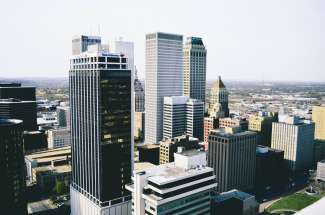 Het bruisende centrum van Tulsa.